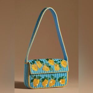 🍋🍋 ANTHROPOLOGIE - Rare Fiona Beaded Shoulder Bag, Lemons!